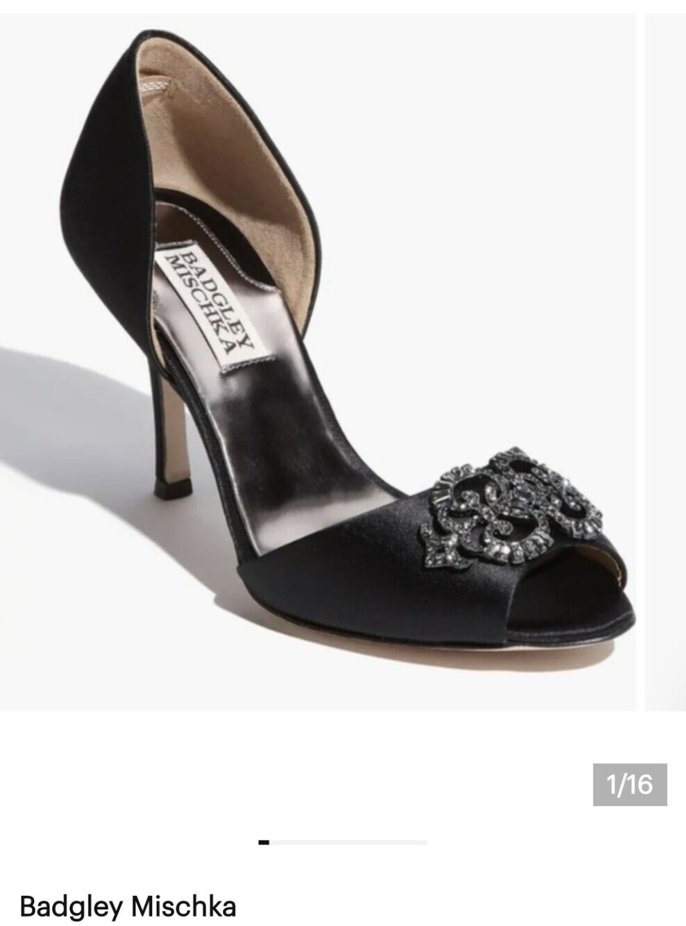 Badgley Mischka 'Salsa' Pump  rhinestone tops Black NIB Size 6
